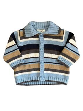 🩵 4/$20 The Children's Place Blue and Brown Striped Sweater‎